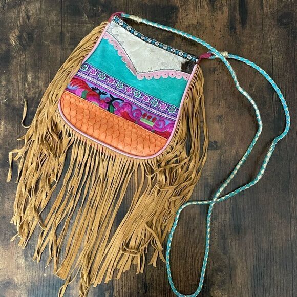 Gado Gado by Margriet Wagenaar Boho Leather Crossbody purse - Picture 1 of 9